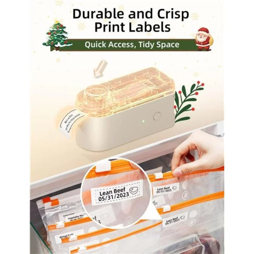 Label Maker Machine with Tape - Compatible with 9/12/16mm Waterproof Tape